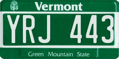 VT license plate YRJ443