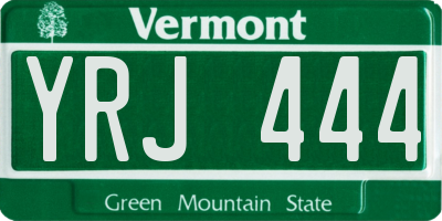 VT license plate YRJ444