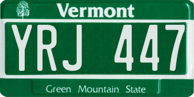 VT license plate YRJ447