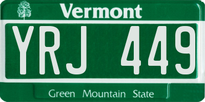 VT license plate YRJ449