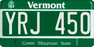 VT license plate YRJ450
