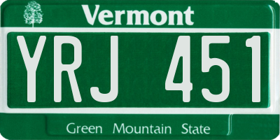 VT license plate YRJ451