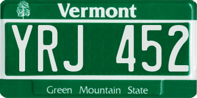 VT license plate YRJ452