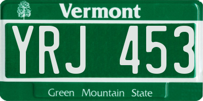 VT license plate YRJ453