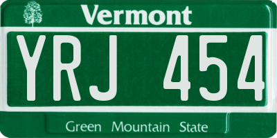 VT license plate YRJ454