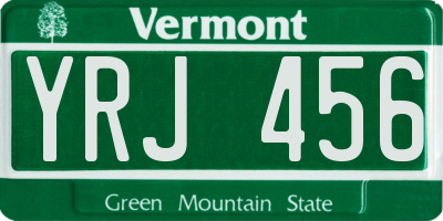 VT license plate YRJ456