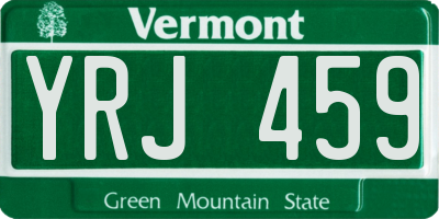 VT license plate YRJ459