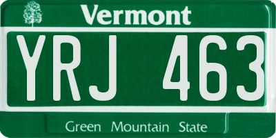 VT license plate YRJ463