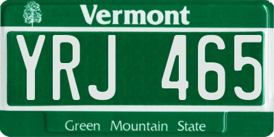 VT license plate YRJ465