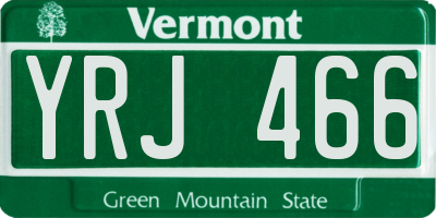 VT license plate YRJ466