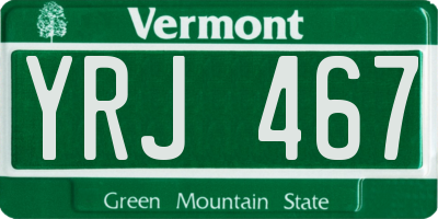VT license plate YRJ467