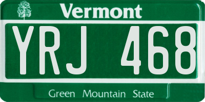 VT license plate YRJ468
