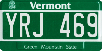 VT license plate YRJ469