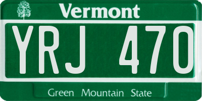 VT license plate YRJ470