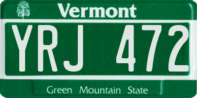 VT license plate YRJ472