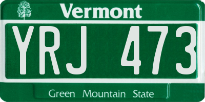 VT license plate YRJ473