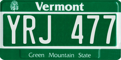 VT license plate YRJ477