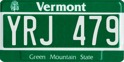 VT license plate YRJ479