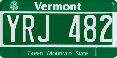 VT license plate YRJ482