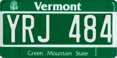VT license plate YRJ484