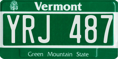 VT license plate YRJ487