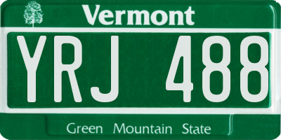 VT license plate YRJ488