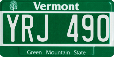 VT license plate YRJ490
