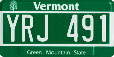 VT license plate YRJ491