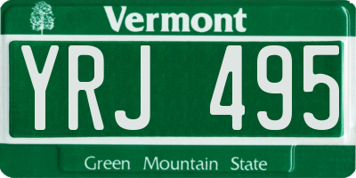 VT license plate YRJ495