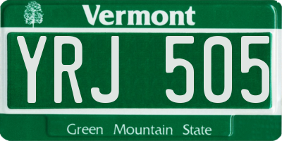 VT license plate YRJ505