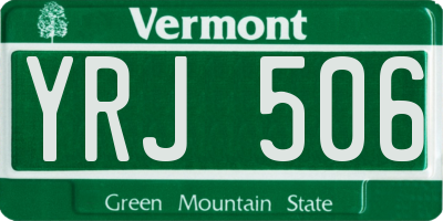 VT license plate YRJ506