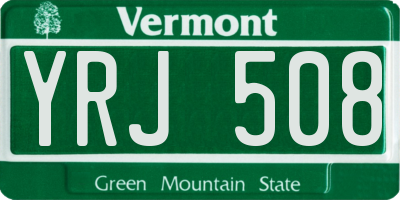 VT license plate YRJ508