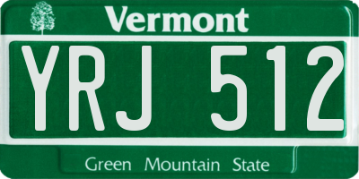 VT license plate YRJ512