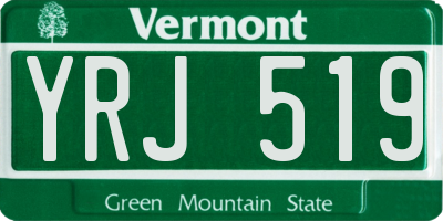 VT license plate YRJ519