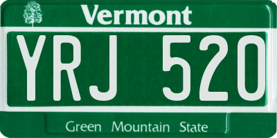 VT license plate YRJ520