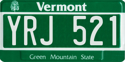 VT license plate YRJ521