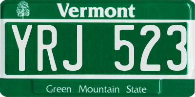 VT license plate YRJ523