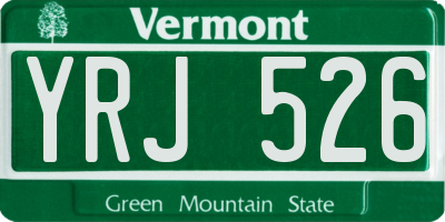 VT license plate YRJ526
