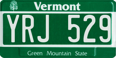 VT license plate YRJ529