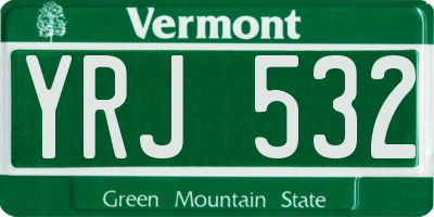 VT license plate YRJ532