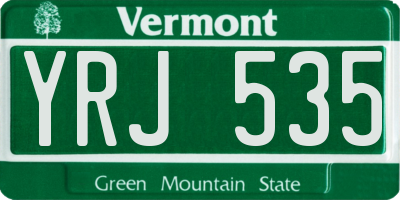 VT license plate YRJ535