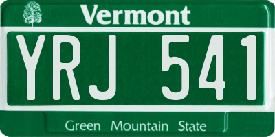 VT license plate YRJ541