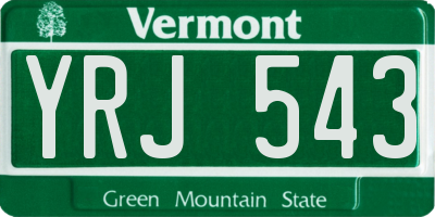 VT license plate YRJ543