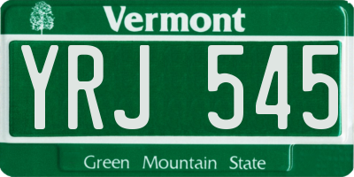 VT license plate YRJ545