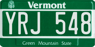 VT license plate YRJ548