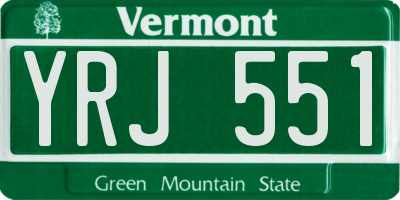 VT license plate YRJ551