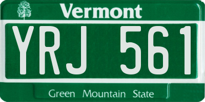 VT license plate YRJ561