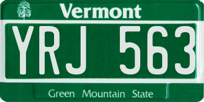 VT license plate YRJ563