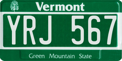 VT license plate YRJ567