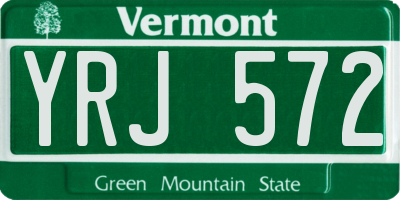 VT license plate YRJ572